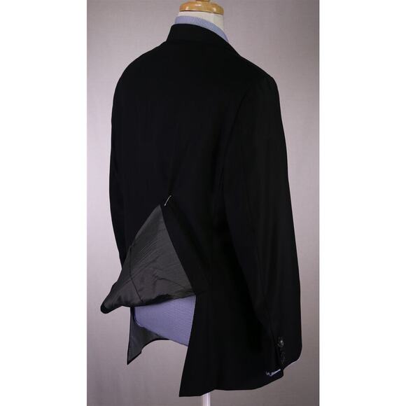 Hart Schaffner Marx Current Solid Black 2-Btn Wool Blazer Jacket 42R - Picture 7 of 9
